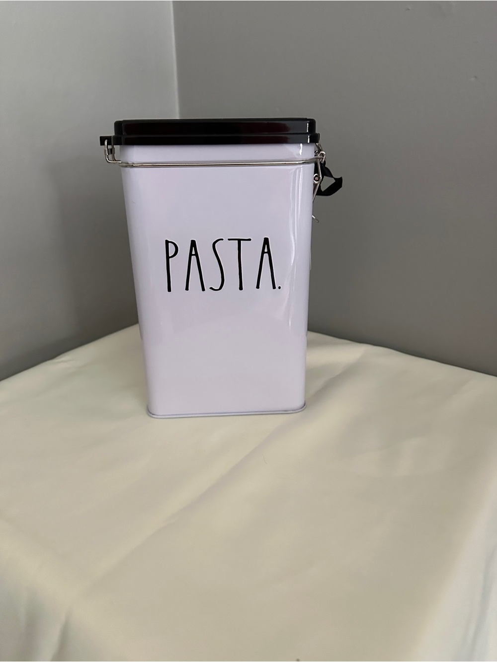 Rae DunnPasta Canister Tin - White with Black Lid